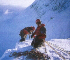 [Climbers exiting 'Right Twin' - Photo, Tony Cardwell]